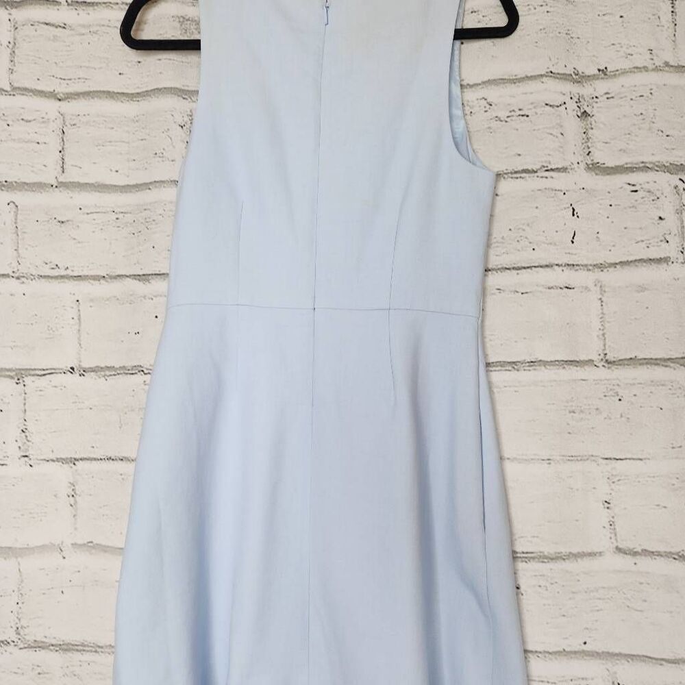 Aritzia Babaton Womens Dew Blue Satin Spectre Mini Fit and Flare Dress Size 2 - Picture 6 of 10